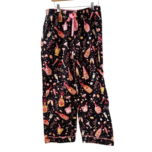 Nick & Nora vintage pink champagne flannel pajama lounge set - Picture 3 of 6